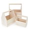 3 Pack Unfinished Wood Box Set with Handles for Crafts